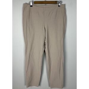 Eileen Fisher Tan Stretch Ponte Ankle Pants Size Large S22 Workplace Casual Wm’s